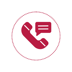 Phone icon in red